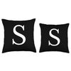 Cute & Classy Black White Monogram Letter S Throw Pillow