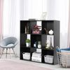 9 Cube Storage Organizer Wooden Display Cube Shelf 5 Removable Back Panels Black