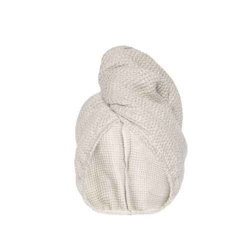 Quick-drying towel specially designed as a head turban with practical button for curly hair, reusable hair towel, ideal for travel and relaxing night's sleep