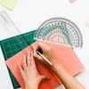 Luckious Clear Plastic Protractor - Accurate 180-Degree Measurement Tool, 4-Inch Ruler Included