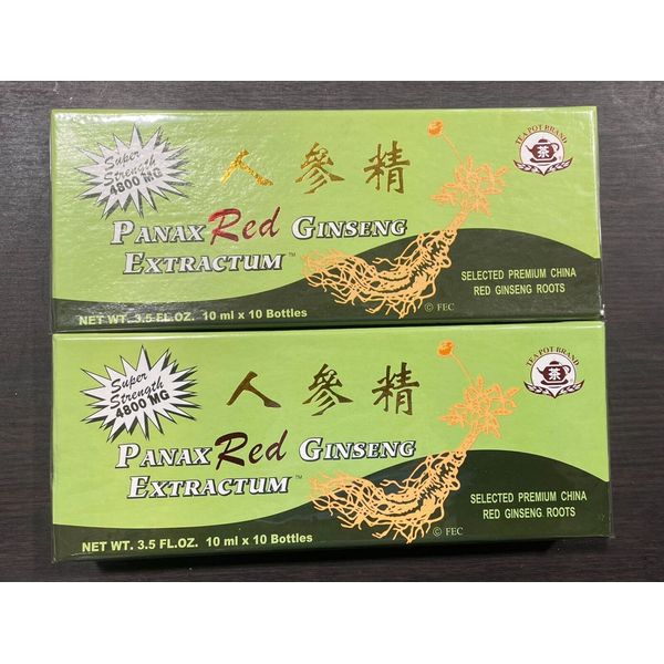 【Pack of 2】Panax Red Ginseng Extract Drink【4800MG SUPER STRENGTH】10 mlx20bottles