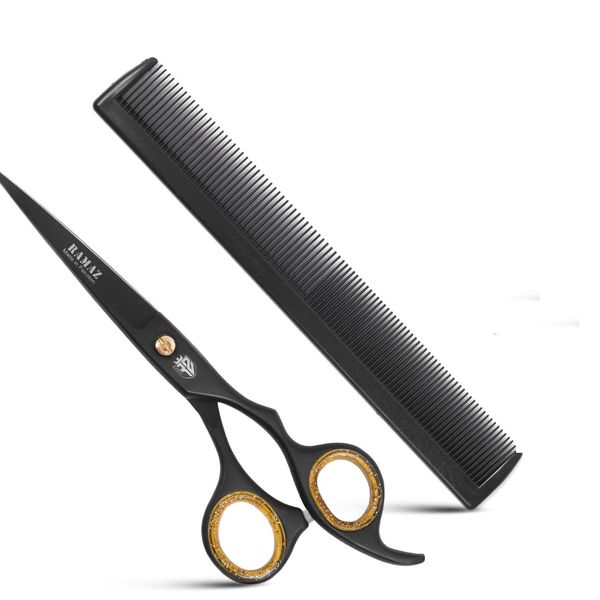 Hair Cutting Scissors - Professional Hairdressing Scissors - Stainless Steel Hair Scissors with 1 Comb - Extra Sharp 6.5 Inch Hairdressing Scissors - Perfect Hair Cutting Scissors for Men and Women