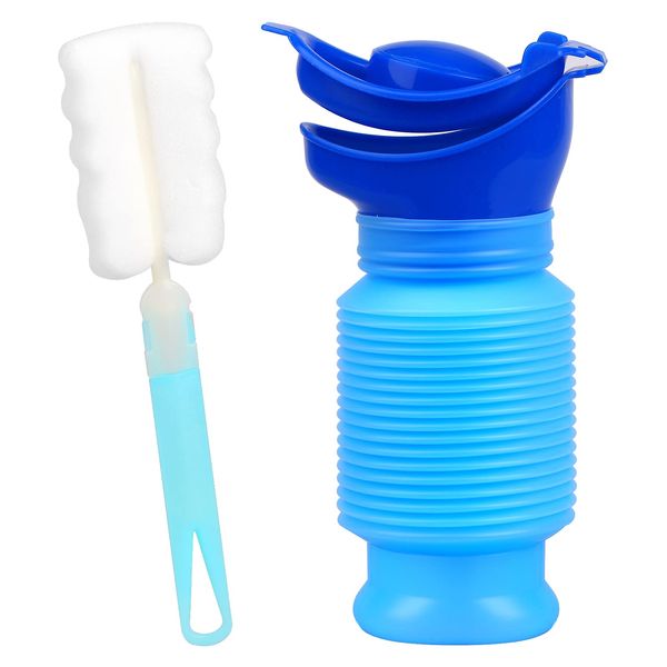 Emergency Urinal 750 ML Portable Shrinkable Urinal Male Female Reusable Mobile Toilet Potty Pee Urine Bottle for Kids Adult Camping Car Travel