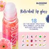 Blossom Scented Roll on Lip Gloss, Infused with Real Flowers, Made in USA, 0.20 fl. oz./5.9ml, Coconut