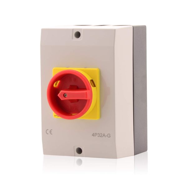 Intratec Hauptschalter Gehäuse, 32 A, 4-polig – Aufputz Steuerschalter, Komplettlösung für Innen- und Außenbereich, Lasttrennschalter IP65, 175 x 115 x 135 mm