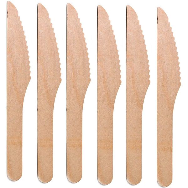 ezkart | Set of 100 |Disposable Wooden Cutleries, Suitable for Various Purpose Like Parties, Picnics, and Celebrations etc- PATENTED (Wooden Knife- 100)