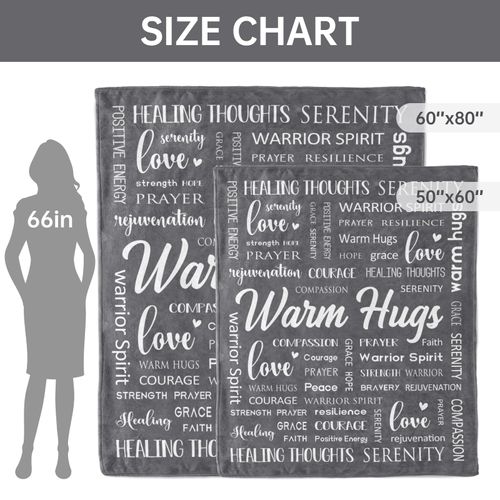 Afterprints Warm Hugs Healing Blanket - Get Well Soon Gifts for Women Men, Cancer Care, Chemo, After Surgery, Thinking of You Gifts, Soft Throw Blanket 60" x80''
