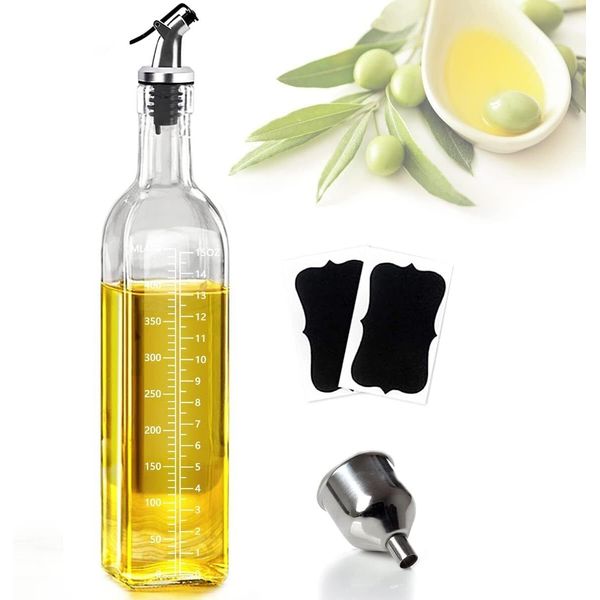 Olive Oil Dispenser , Vinegar and Olive Oil Bottle Dispenser 500 ml/17 oz, Oil B