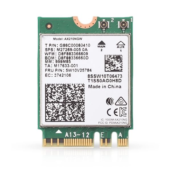 HighZer0 Electronics AX210 WiFi 6E Card | Tri-Band 2.4/5/6 GHz Wi-Fi | Up to 2.4 Gbps | M.2 Wifi Card for PC | No vPro | Supports Bluetooth 5.3 & Intel, AMD, Windows 10/11, Linux | AX210NGW (AX210)