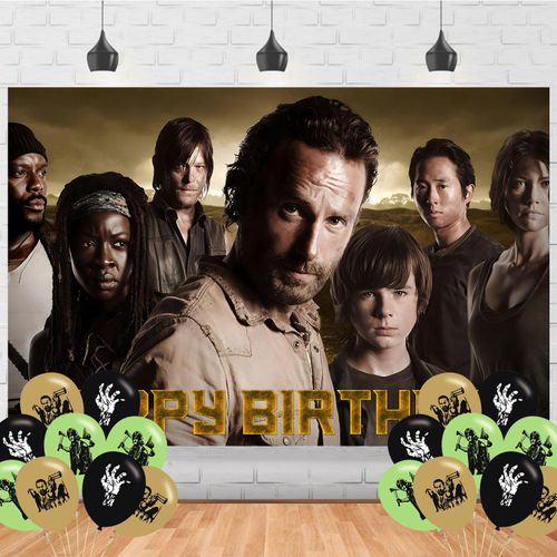 The Walking Dead Backdrop 5x3 Vinyl Walking Dead Birthday Party Supplies Photography Background Picture Photoshoot Cake Table Decor Banner Shoot Drapes Poster