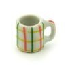 MyTinyWorld 3 x Dolls House Miniature Crosshatch Pattern Ceramic Coffee Mugs
