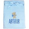 Personalised Fluffy Blue Teddy Bear Baby Blanket