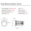 YACSEJAO 12mm Chassis Switch Host Metal Button, Computer Host Switch Cable Metal Blue LED Power Button for Computer DIY Switch
