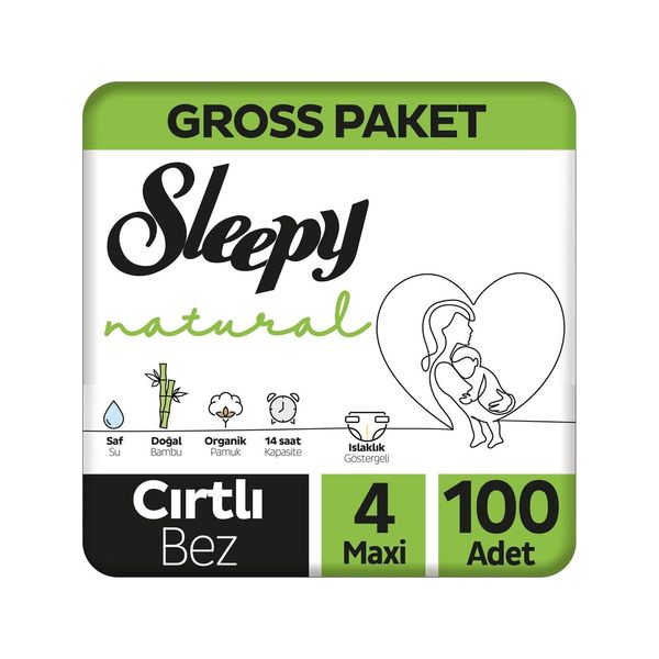 Natural Gross Paket Bebek Bezi 4 Numara Maxi 100 Adet