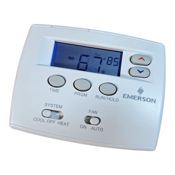 Emerson 1F80-0261 Single Stage 5/1/1 Programmable Digital Thermostat AA, White