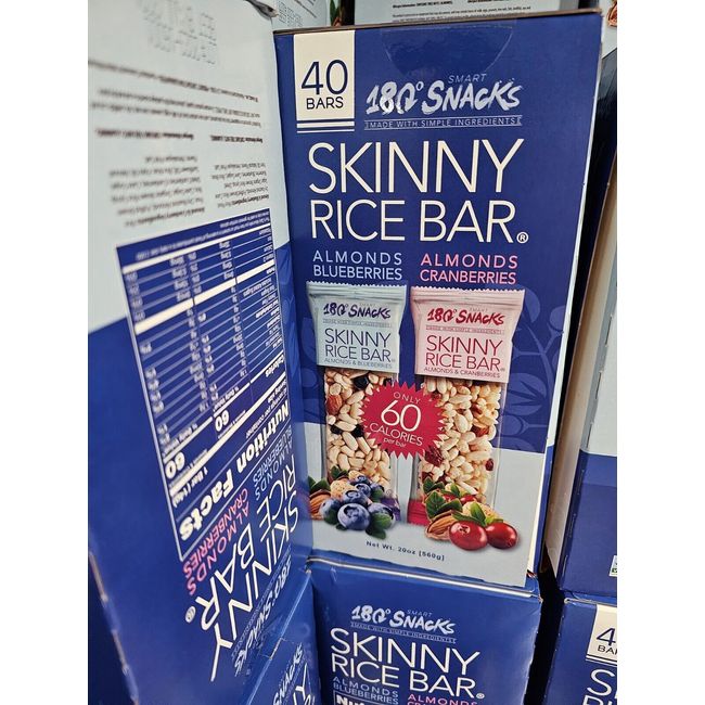 180 Snacks Skinny Rice Bar Variety 40 CT