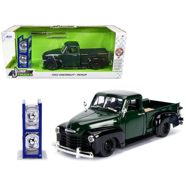 Jada 30521 1953 Chevrolet 3100 Pickup Truck Green with Extra Wheels 1/24