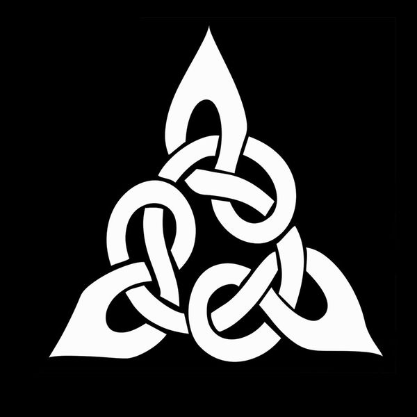 Triangular Celtic Cross Knot 6" Vinyl Sticker Car Decal (6" White)