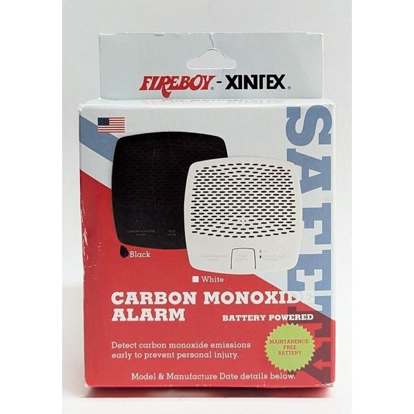 Fireboy Xintex Carbon Monoxide Alarm - Battery Powered - Black (CMD6-MB-BR)