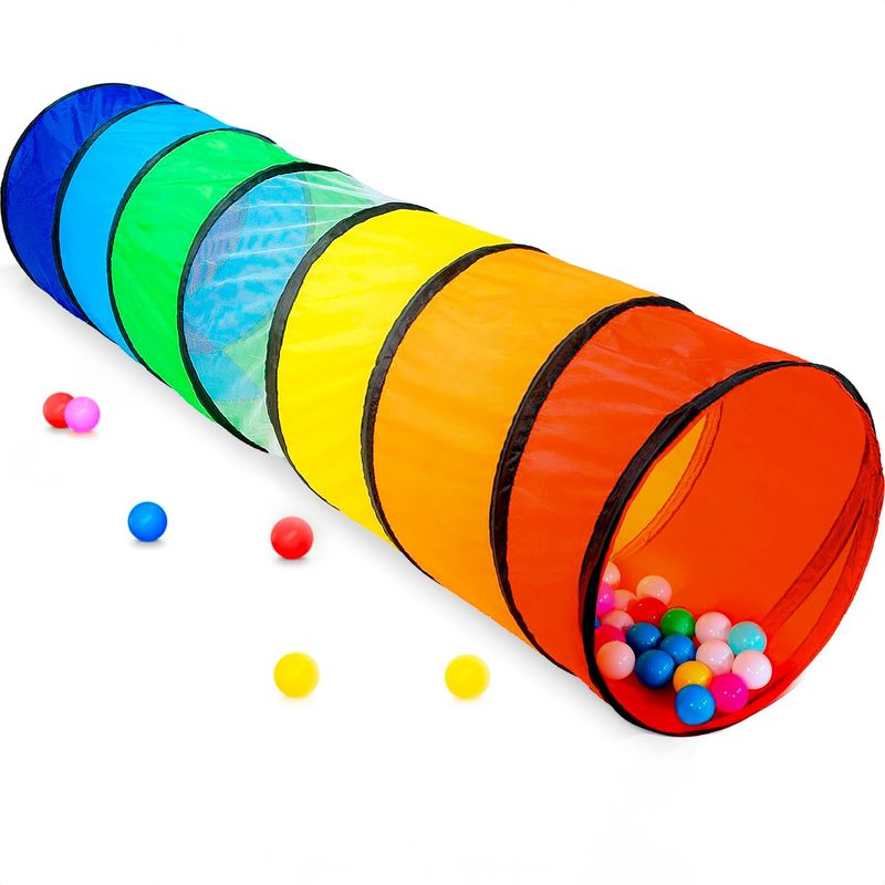 Kids Play Tunnel Tent For Toddlers, Colorful Pop Up Crawl Tunnel Toy For Baby Or Pet With Breathable Mesh, Collapsible Gift For Boy And Girl Play Tunnel Indoor And Outdoor Game (Colorful Play Tunnel)