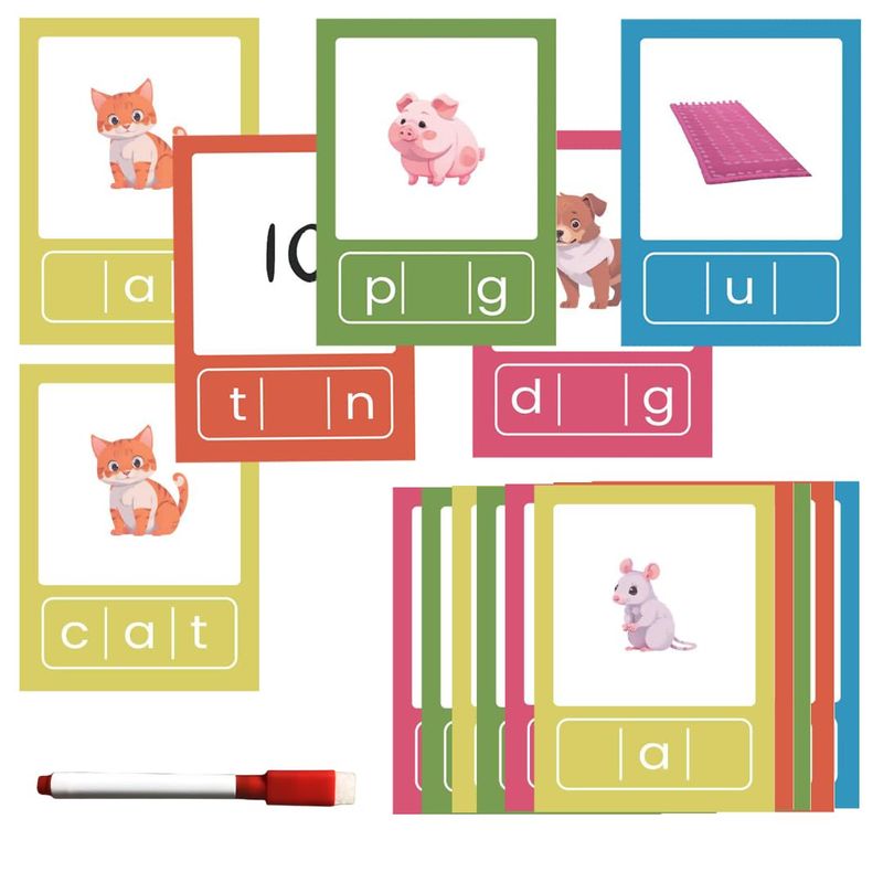 CVC Word Flash Card Games Sight Words Reading Writing Spelling ...