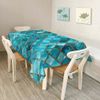 Walmsco Tablecloth Turquoise Blue Cubes Decor For Dining Room Kitchen Rectangular Table Cover 132 * 178cm