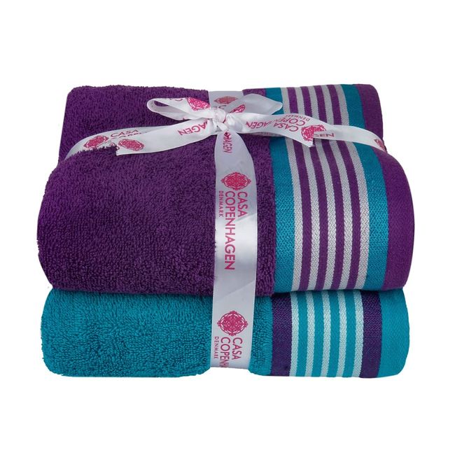 CASA COPENHAGEN Solitaire Designed in Denmark 600 GSM 2 Large Bath Towels 2 Large  Hand Towels 2 Washcloths Super Soft Egyptian Cotton 6 Towels Set for  Bathroom Kitchen & Shower - Black + White