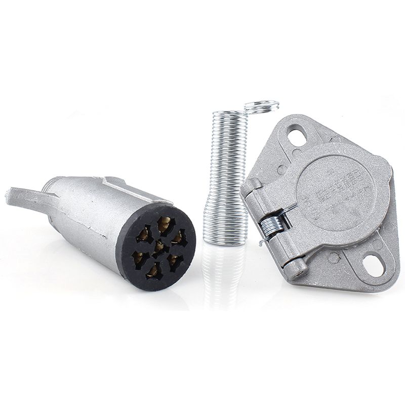 OVERisus 7 Pole Wiring Coupler Vehicle Side Trailer Side Tow Socket Set