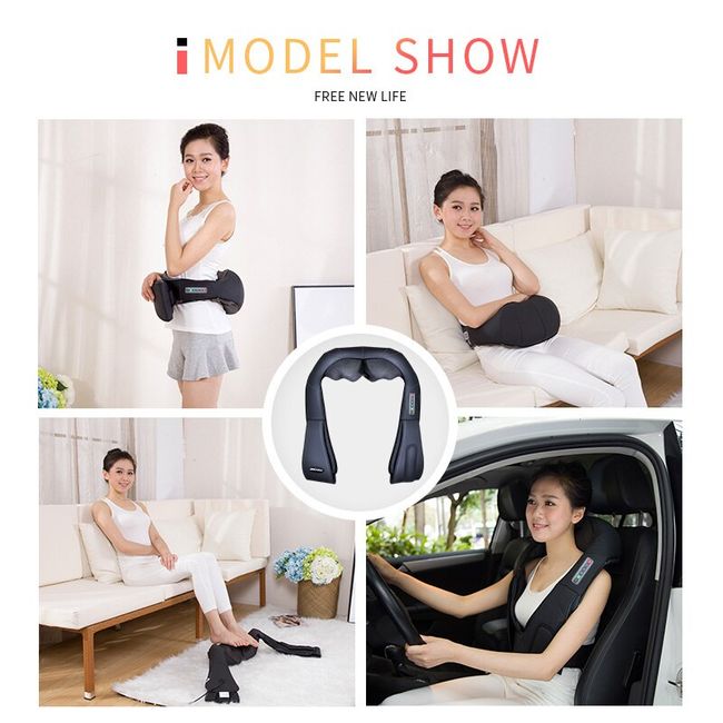 Back Neck Shoulder Massager U Shape Electrical Shiatsu Car Home Dual Use