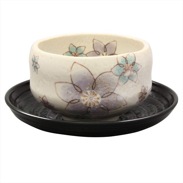 Mino Ware Loose Bowl (With Tea Holder), Clematis
