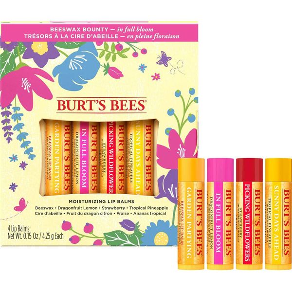 Burt's Bees In Full Bloom Moisturizing Lip Balm Gift Set Beeswax (4/0.15oz each)