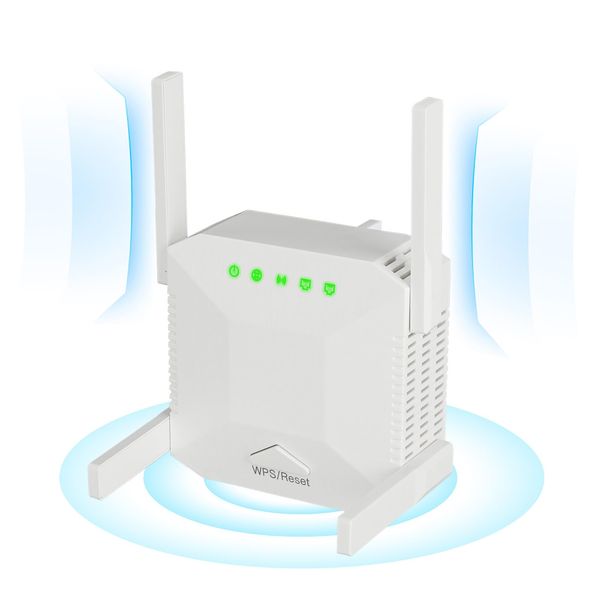 WiFi Extender Booster, 1200Mbps WiFi Repeater 2.4GHz/5GHz Dual Band Anti-Interference, 4 *Antennas Covers Up to 8000Sq.ft& 45 Devices, WiFi Extender with Ethernet port Relay/AP Dual Mode Operation