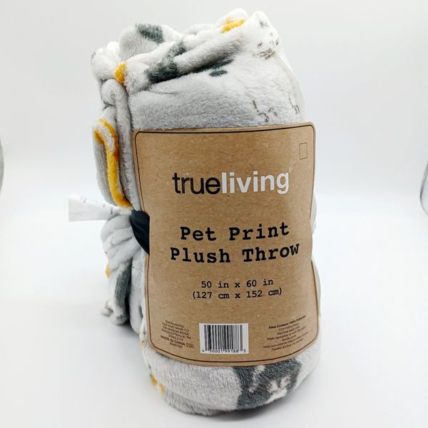 True Living Pet Print Plush Throw ~ “Talk To The Paw” “50x60" Plush Blanket