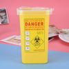KSTE, 1 Liter Medical Plastic Sharps Container, Yellow, Durable, 1.0 liters, Rectangular
