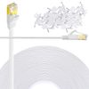 Cat 6 Ethernet Cable 25 FT Flat Internet Network Cables with Cable Clips Short Cat6 Ethernet Patch Cable with Snagless Rj45 Connectors White Computer LAN Cable（25FT）…