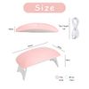 MUEEAD 2 Portable Nail Art Lamps with 2 USB Cables, Mini Gel Nail Curing Lamp, Foldable Nail Dryer, Mouse Phototherapy Lamp for DIY Nail Salon (Pink, White)