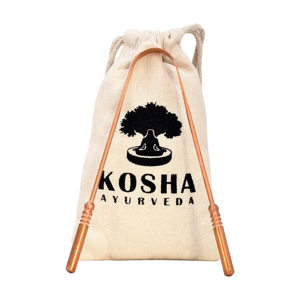 Kosha Ayurveda Copper Tongue Scraper Cleaner | Perfect Surgical Tongue Scraper | Best remedy for bad breath | Maintains Oral Hygiene | Thick Safe Blunt Edges | Flexible handle and Comfortable Grip