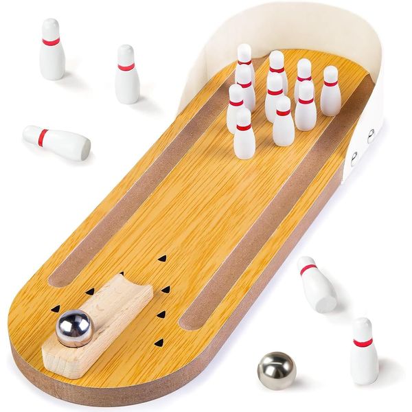 Stocking Stuffer Mini Bowling Set White Elephant Christmas Fun Gag Gifts Game