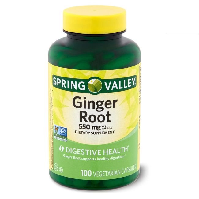 Ginger Root 550 Mg Digestive Nausea Relief Upset Stomach Immune Health, 100 Caps