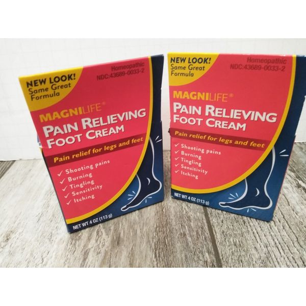 MagniLife Pain Relieving Foot Cream, All-Natural Moisturizing cream 4.oz (2pk)