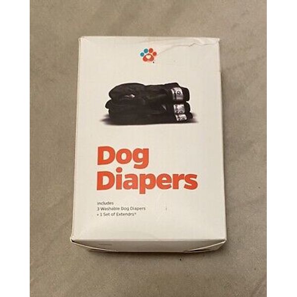 Pet Parents DOG DIAPERS Medium 3pk Washable Reusable Black