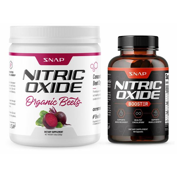 Nitric Oxide Booster Supplement & Organic Beet Powder, Pre Workout, Heart Health