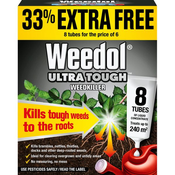 Weedol Ultra Tough WeedKiller Liquid Concentrate, 6+2 Tubes