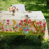 Easter Dining Tablecloth Spring Bunny Tulip Garden Egg Basket Butterflies Decor