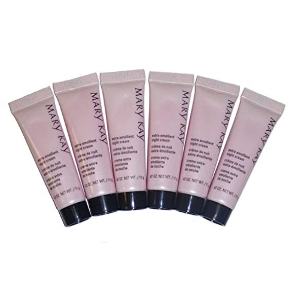 Mary Kay Extra Emollient Night Cream - Lot of 6, Travel Size, Whole Body Moisturizer for Dry Skin, 2.52 Ounce