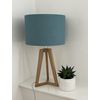 Teal Blue Textured 100% Linen Drum Lampshade