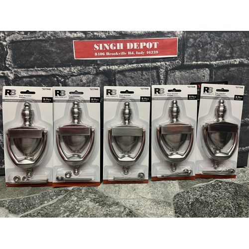 RELIABILT Satin Nickel Finish Door Knocker 6-5/16" X 3 1/8" New 5 Pack.. Case.