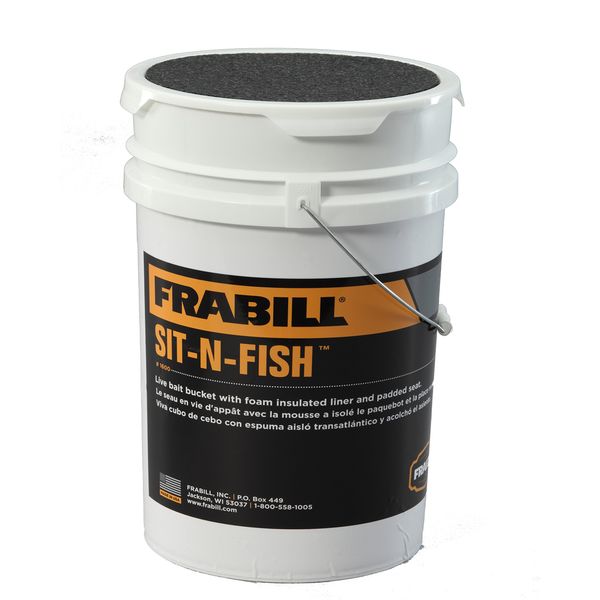 Frabill Sit-N-Fish | Insulated Bait Bucket with Convenient Padded Cushioned Lid for Comfortable Seating Option