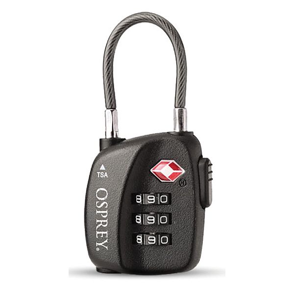 Osprey TSA 3 Dial Cable Lock Black O/S