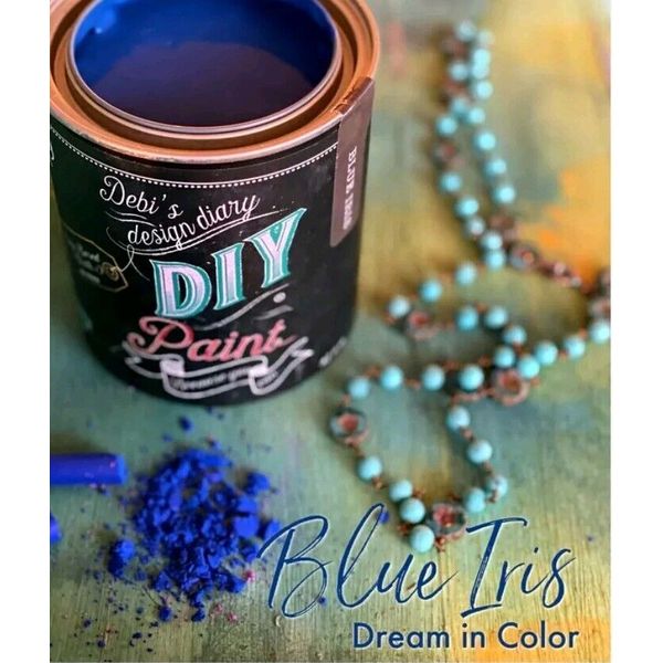 Debi's Design Diary DIY Paint in Blue Iris 8 fl oz Chalk Paint 1/2 Pint